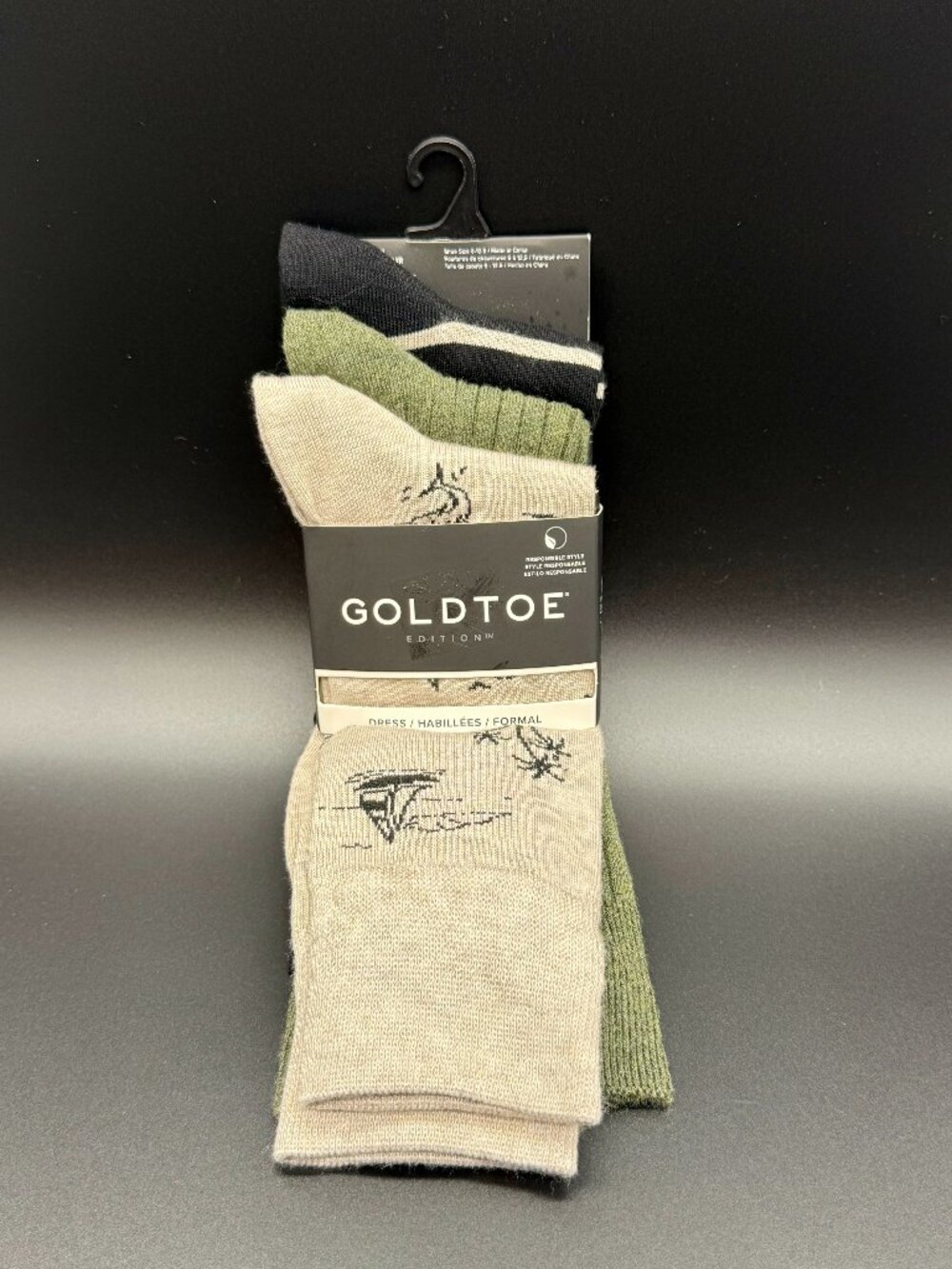 NWT GOLDTOE Edition Mens Dress Crew Socks 3 Pack Size 6-12.5